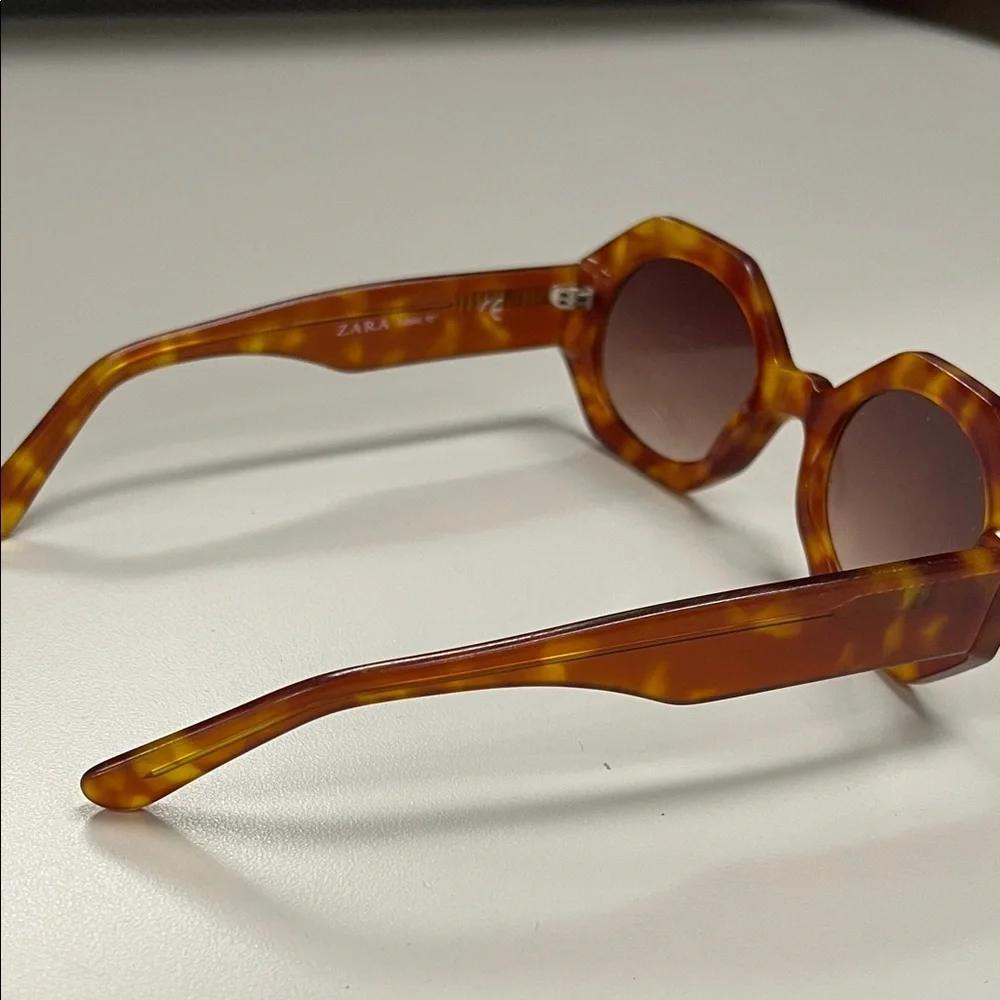 Zara Brown Octagonal Sunglasses